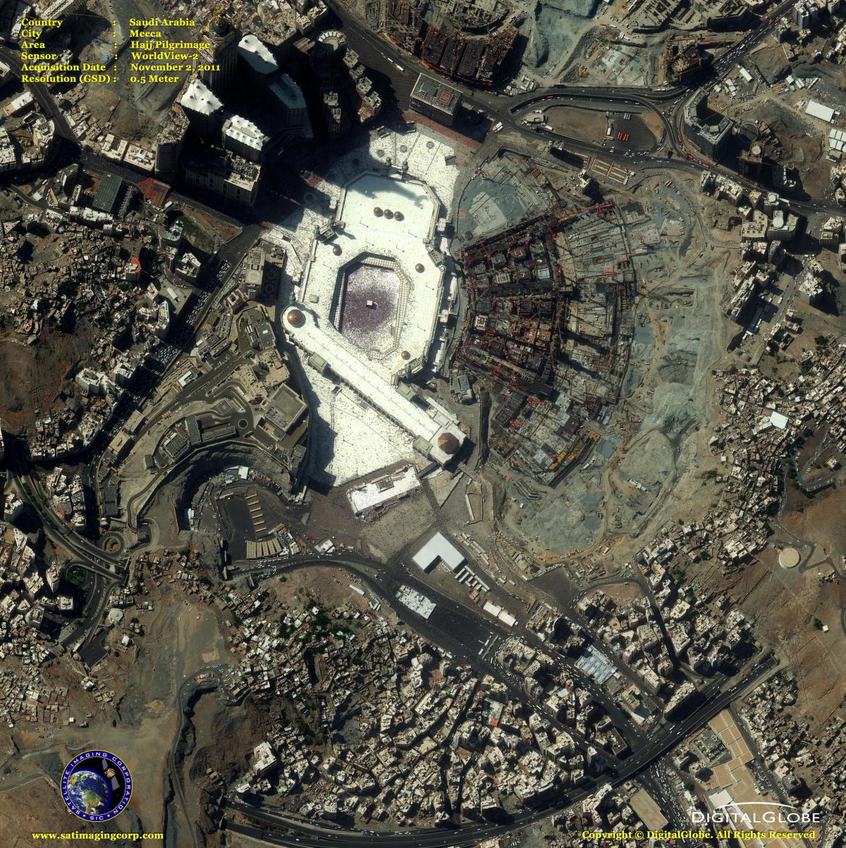 kat jeyografik nan Makkah kat jeyografik satelit